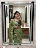 Star Georgette Sequence Work Saree With Havy Sequence Work Blouse
